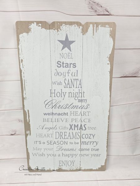 Wandbild Wandschild Holzschild Weihnachtsdeko Weihnachten